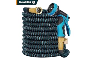 PALINT Expandable Garden Hose 50 ft with 10 Function Nozzle Sprayer, Lightweight & No-Kink Flexible Water Hose with Durable Collapsible Latex Core & Solid Brass Fittings, 50ft Retractable Stretch Hose
