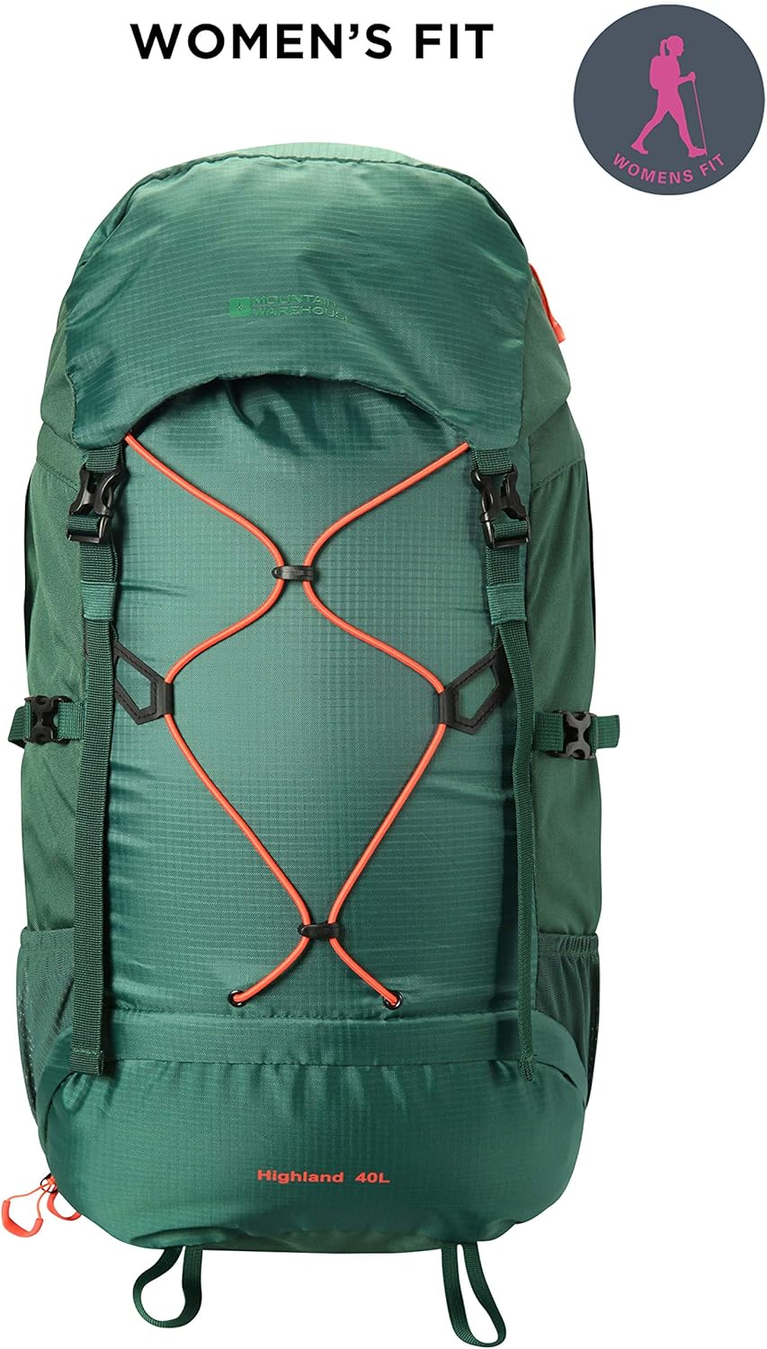 Mountain Warehouse Highland 40L Rucksack Durable Backpack, Hydration