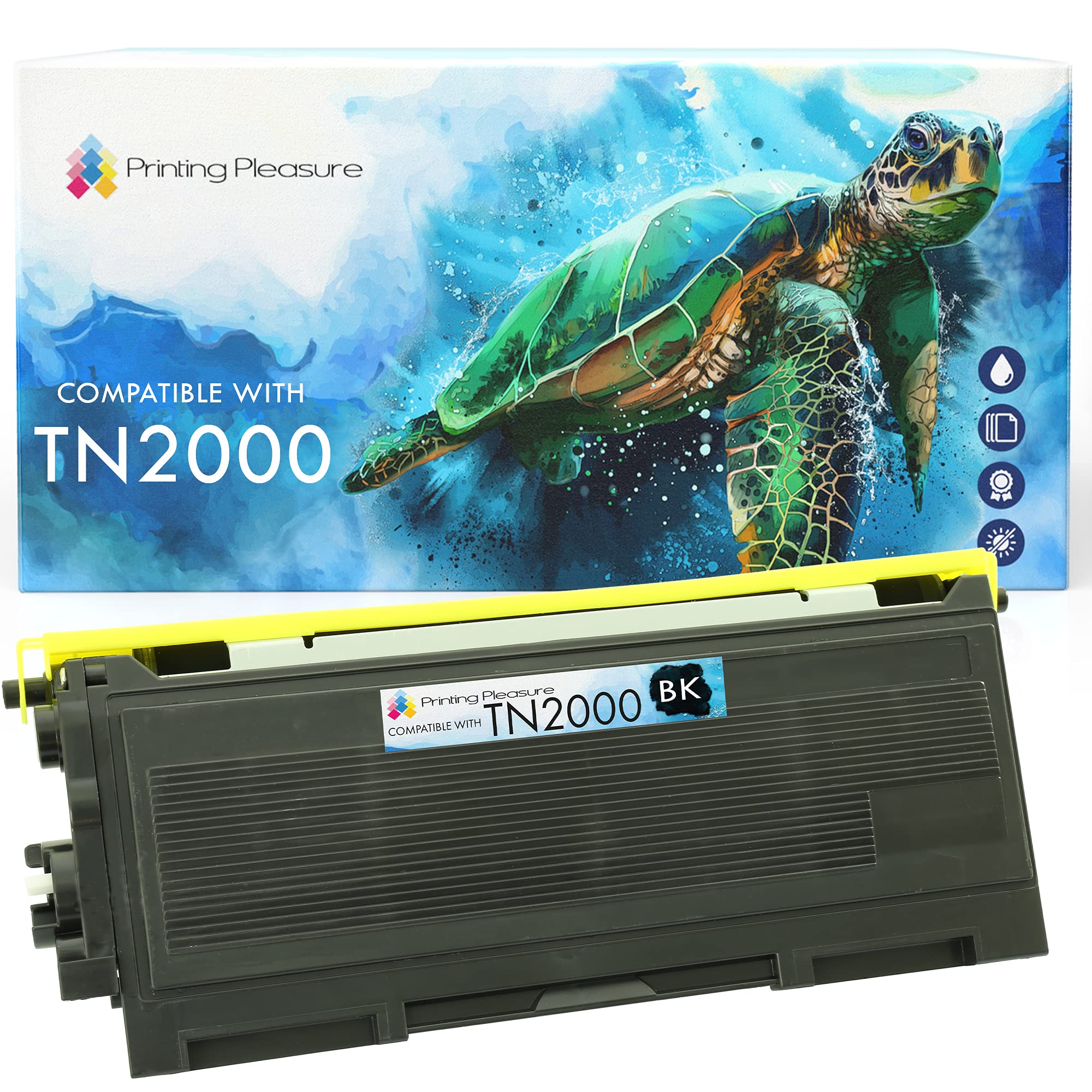 Printing Pleasure TN2000 Toner Cartridge compatible with Brother DCP-7010 7010L 7020 7025 HL-2030 2032 2040 2050 2070 2070N FAX-2820 2825 2920 MFC-7220 7225 7420 7820 7820N - Black, High Yield