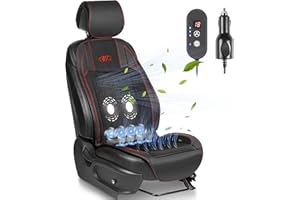 Paffenery 1Pcs Cooling Car Seat Cover Front Seat, 12V-24V Ventilated Cooling Car Seat Cushion, Cooled Seat Cover for Car SUV Truck Universal Fit, Classic Black