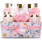 Spa Gift Baskets for Women, Spa Luxetique Bath Gift Set, 12pcs Relaxing Home Spa Kit for Women with Shower Gel, Bath Salt, Essential oil, Body Lotion, Hand Cream, Christmas Gifts for Mom