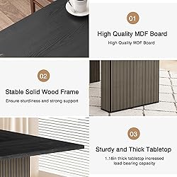 78 Inch Dining Table for 6 8 10, Modern Farmhouse