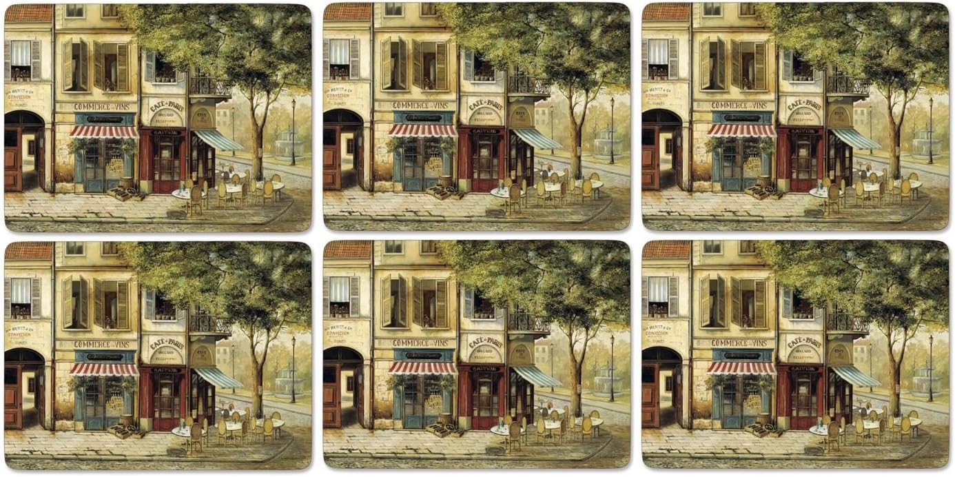 Pimpernel Parisian Scenes, 6 Placemats + 6 Coasters, Multicolor, 30.5x23centimeters,10.5x10.5centimeters - Image 3