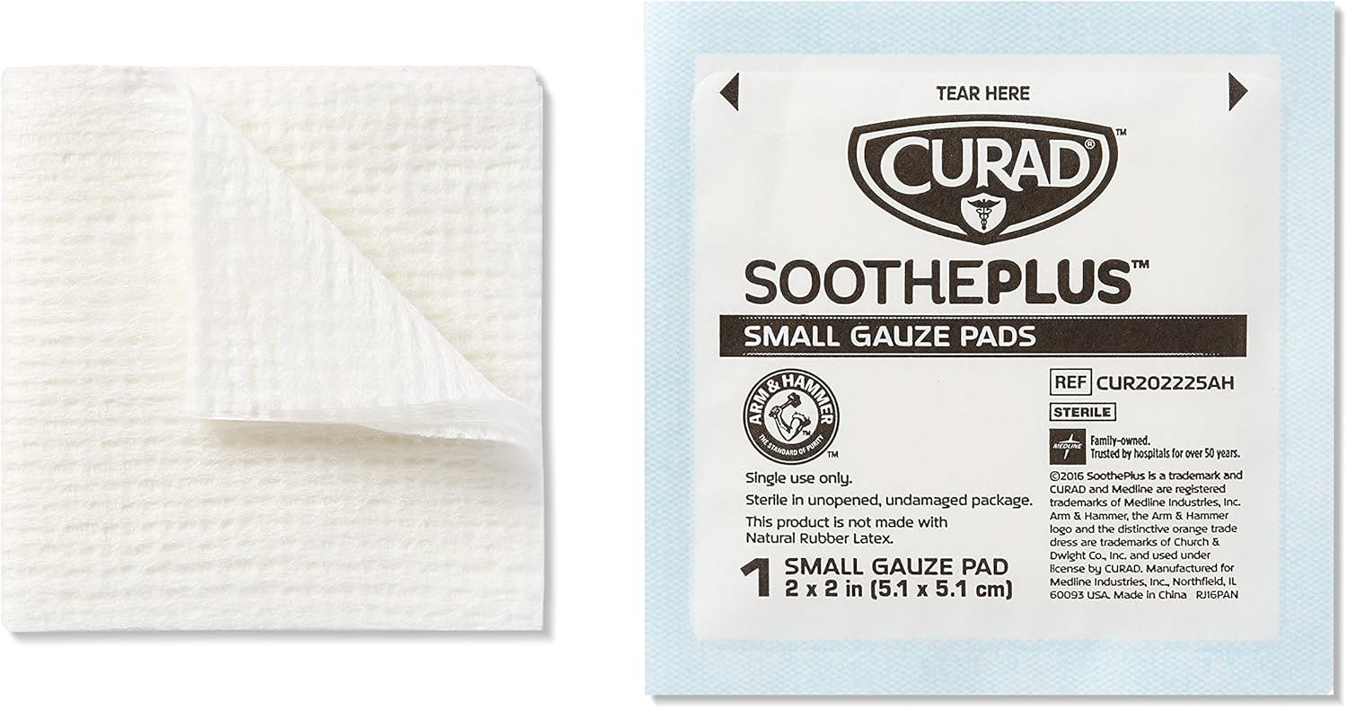 CURAD SOOTHEPLUS Small Gauze Pads, 25 count: Health & Personal Care