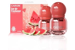 Carori Car Air Freshener Vent Clip, Car Fresheners Long Lasting Scent (13ml x 2 Pack), Up to 180 Days, Air Freshener Deodorizer Odor Eliminator for Auto - Watermelon Candy Scented
