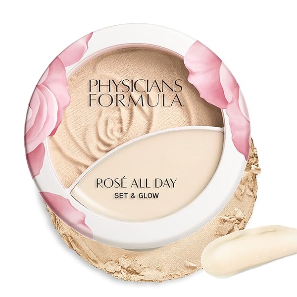 PHYSICIANS FORMULA ROSÉ ALL DAY SET & GLOW HIGHLIGHTING POWDER LUMINOUS LIGHT, DERMATOLOGIST APPROVED