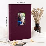 Benjia Photo Album 300 Pockets Linen 6x4 Holds Landscape Burgundy Purple view 2