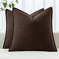 MIULEE Decorative Linen Euro Sham Pillow Covers