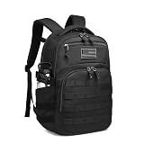 Wotony Military tactical backpack, backpack for men black small tactical assault bag (Black, 18.5 inch)