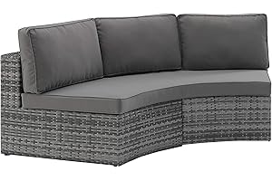 Crosley Furniture CO7120-GY Catalina Outdoor Wicker Round Sectional Sofa, Gray