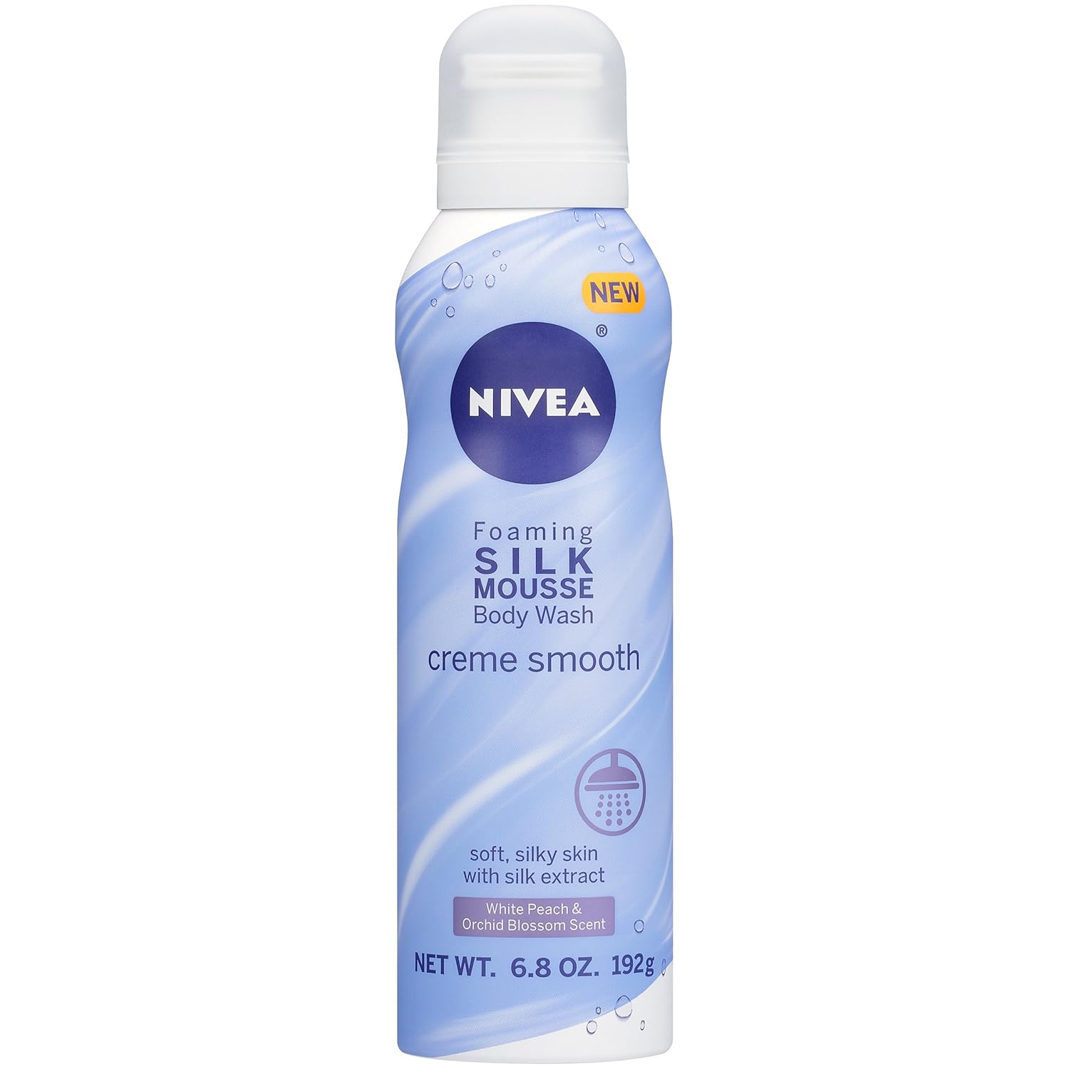 Nivea Creme Smooth Foaming Silk Mousse Body Wash, White