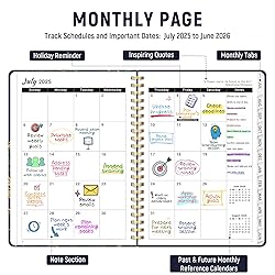 Planner 2025-2026, Monthly and Weekly Calendar
