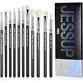Jessup Eyeshadow Brush Set 11pcs Eye Makeup Brushes Set Professional Eye Shadow Brush Blending Brush Shader Crease Brush Black T340