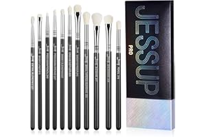 Jessup Eyeshadow Brush Set 11pcs Eye Makeup Brushes Set Professional Eye Shadow Brush Blending Brush Shader Crease Brush Blac