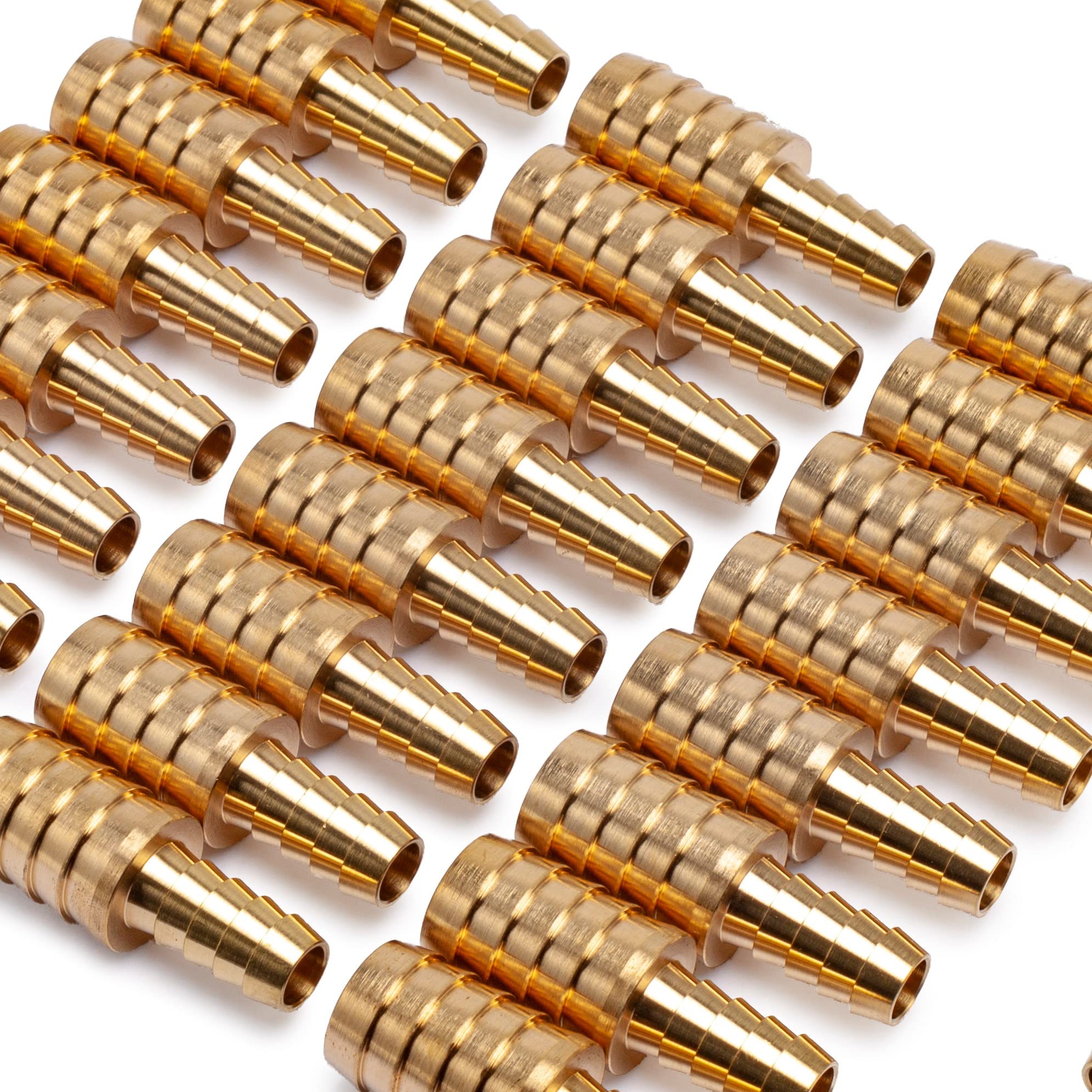 LTWFITTING Brass 10mm x 16mm Barb Hose Fitting Straight Splicer for Vehicle Fuel System, Car Heater and Cooler (Pack of 25)