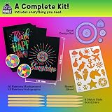 Purple Ladybug 65 Sheet Scratch Art Kit Rainbow Glitter for Kids Teens view 3