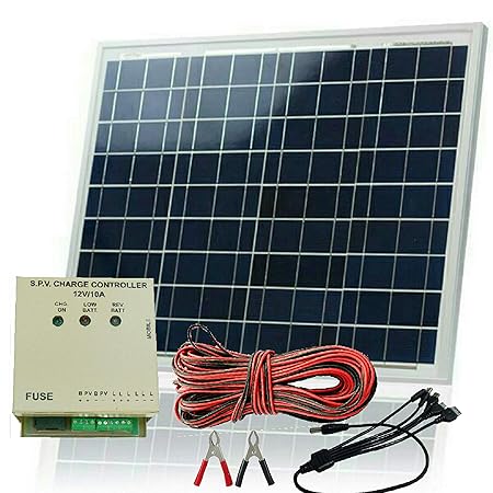 65 Watt 12V Solar Panel with Solar Charge Controller # Off-Grid Solar System.