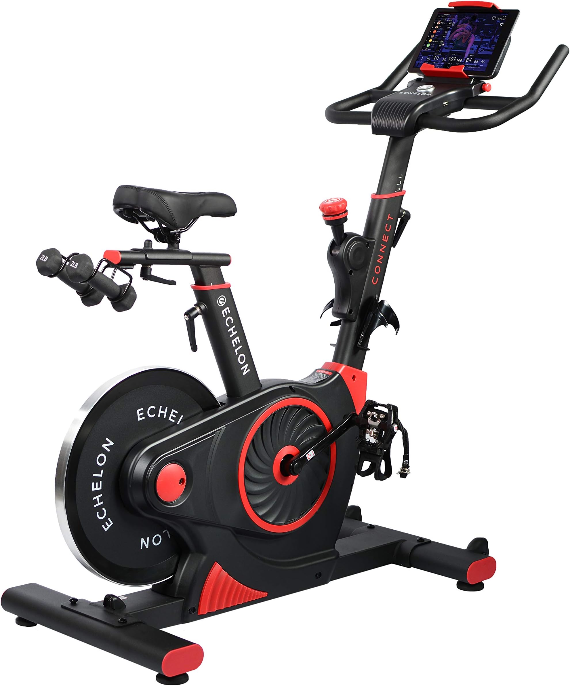 Echelon Smart Connect EX-3 Bike, Bluetooth Capability, 32 Levels of Magnetic Resistance, Competition Seat, SPD Compatible Clips and Shoe Cages,Works with The Fit App