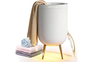 Large Towel Warmer Bucket, 23L Towel Warmers for Bathroom, with Bluetooth Speaker, Ambient Light, Stand, Auto Shut Off, Fits 