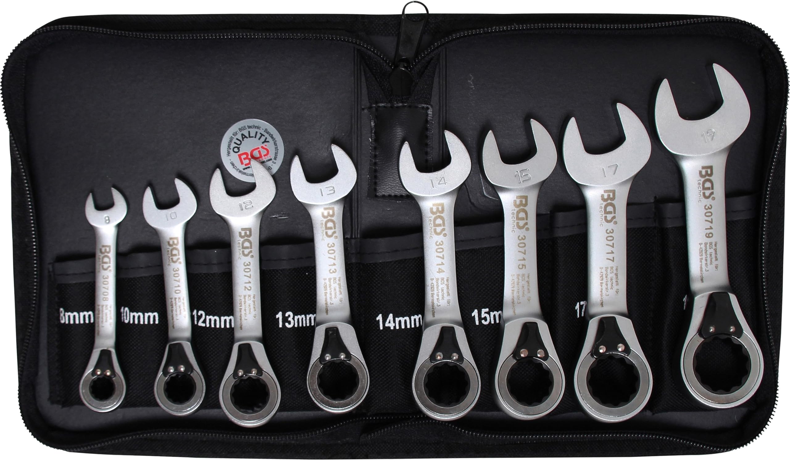 BGS 30720 | Ratchet Combination Wrench Set | reversible | 8 - 19 mm | 8 pcs.