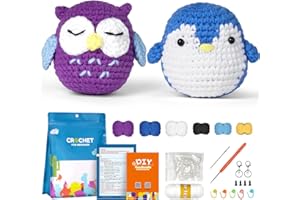 ArwySciI Crochet Kit for Beginners,DIY Craft for Adults and Kids, Great Gift for Crochet Lovers, Crochet Animal Kits with Step by Step Videos,Yarn,Crochet Hook,Birthday Gift, Holiday Gift