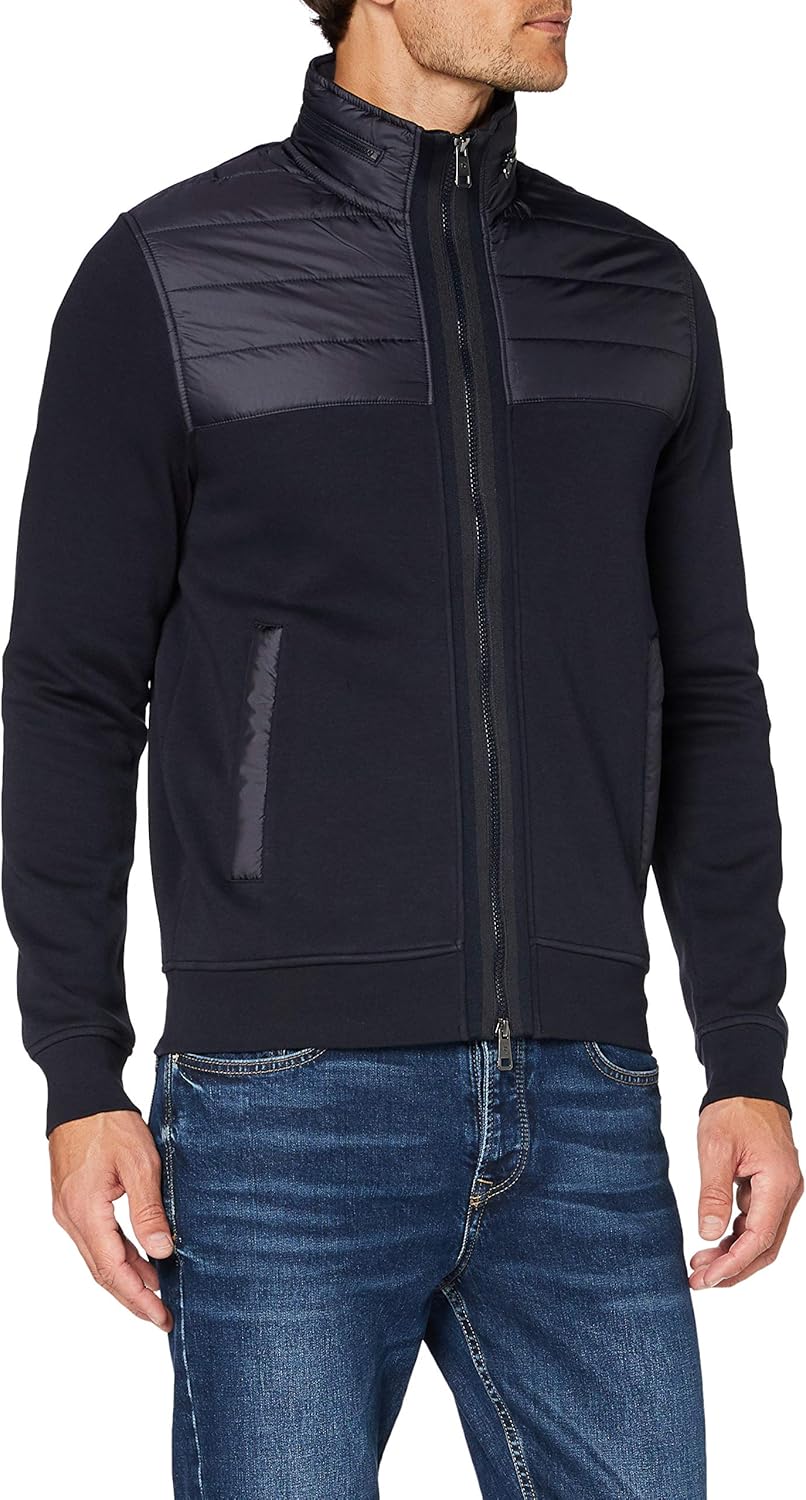Bugatti Men's SweatShirt Jacke Cardigan Sweater, Marine, XLarge