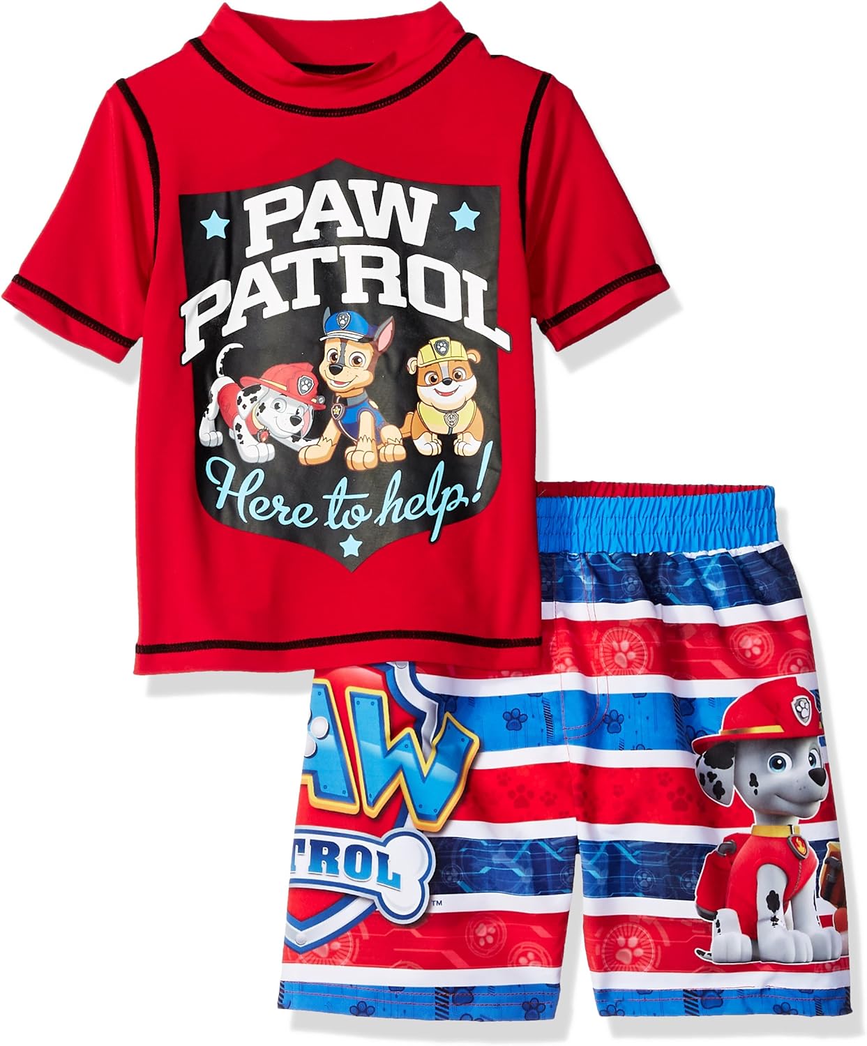 Nickelodeon Boys Paw Patrol 2Piece Swim Set, Toddler red
