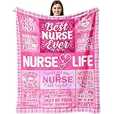 Vepvlahu Valentines Day Nurse Gifts for Women Female Week/Day Gift, Nurses Appreciation Graduation Retirement Gifts, Rn Nurse Practitioner Gift for Women, Nursing Student Throw Blanket 60"X50"