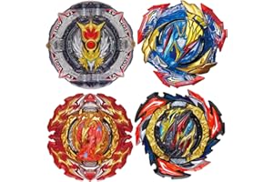 WTUME B-193 Ultimate Valkyrie 4-Piece Bey Battling Gyro Tops Set, Battle Burst Tops with Dangerous Belial Greatest Raphael Prominence Phoenix, Kids Boys Birthday Party Gift Idea