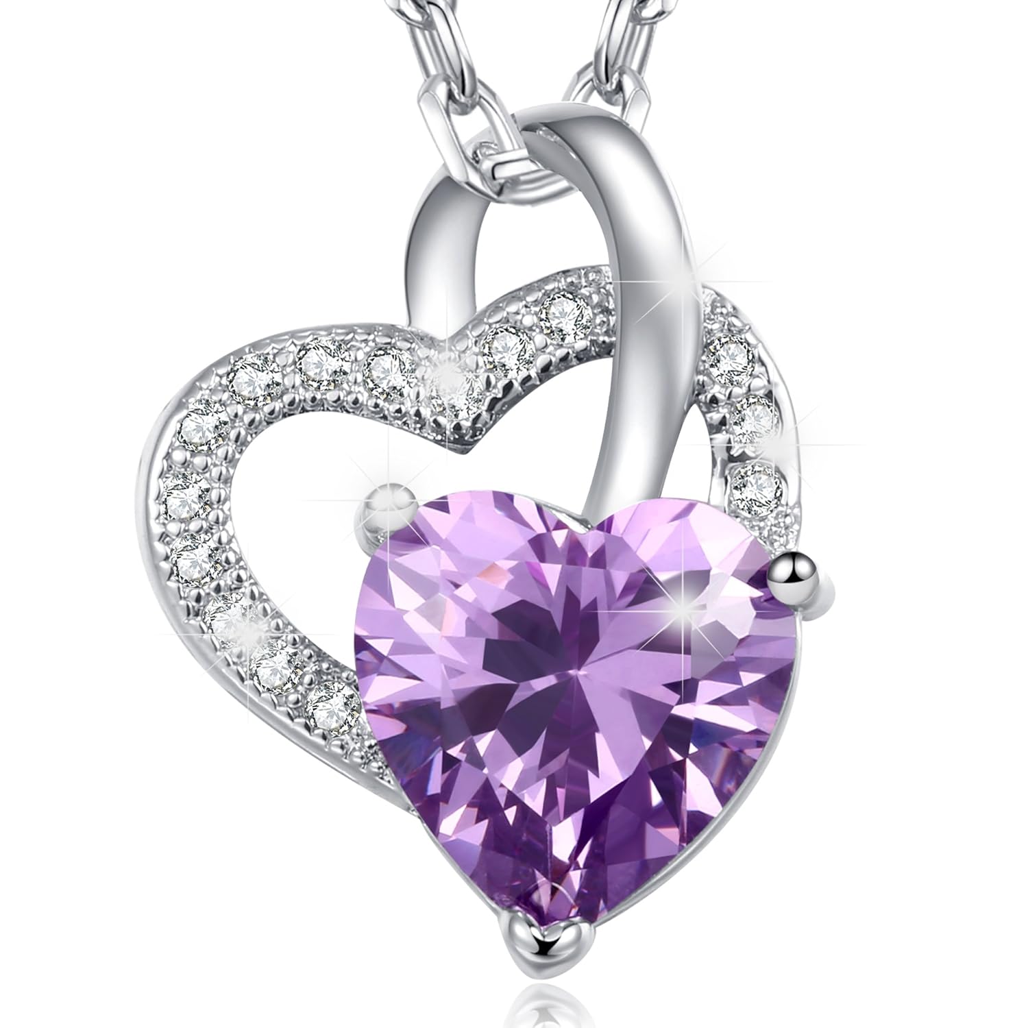 MARENJA Regalos Navidad Collar Mujer de Moda Colgante Cristal Violeta de Corte