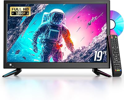 Desobry 19 inch TV with Built-in DVD Player 1080P HDMI USB Freeview 12V