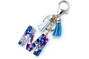 Fario Alphabet Initial Letter A-Z Keychains for Women Tassel Pendant Key Ring for Purse Handbags Women Girl