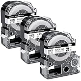 Aonomi Compatible with Epson Label Maker Tape 24mm LK-6WBN SS24KW LC-6WBN9 LK 24mm 1" Black on White Label Tape Cartridge Refills for LabelWorks LW600P LW700 LW900 LW1000P Label Maker,3 PK