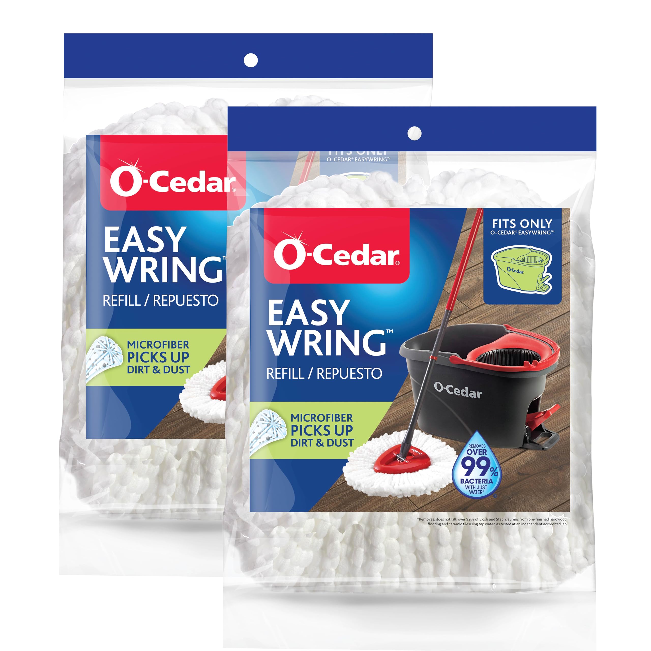 Photo 1 of O-Cedar EasyWring Spin Mop Head Refill (Pack of 2)