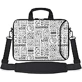 RICHEN 14 15 15.4 15.6 inch Laptop Shoulder Bag Messenger Bag Notebook Handle Sleeve Neoprene Carrying Case with Accessories Pocket (14-15.6 inch, Animal Cartoon)