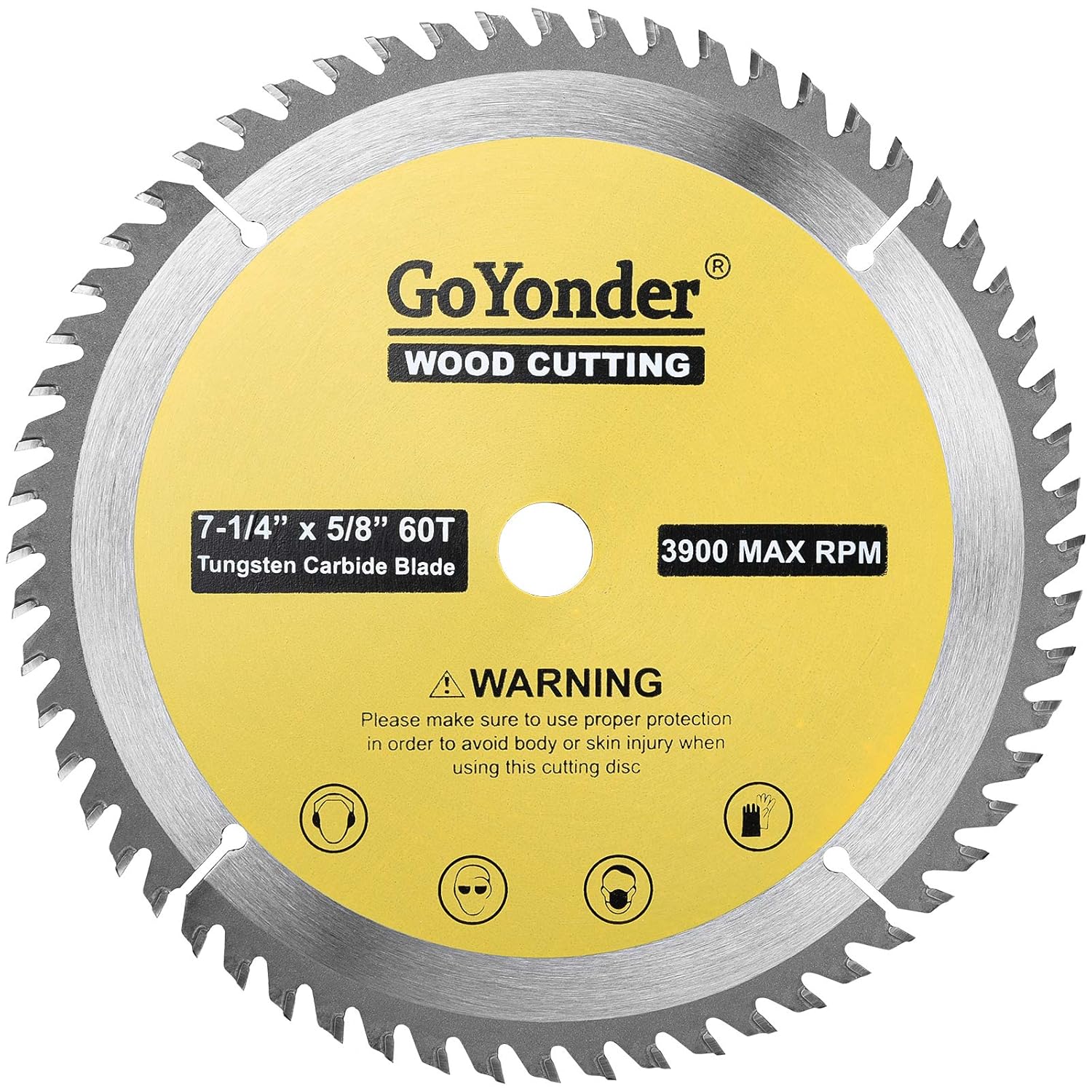 GoYonder 7 1/4 Inch Circular Saw Blade 60 Tooth TCT Carbide 7.25 Inch Saw Blades with 5/8 Inch Arbor for Cutting Wood: Industrial & Scientific