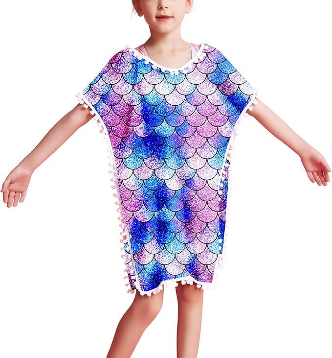 Girls Beach Cover Up Mermaid Swimsuit Summer Beach Chiffon Coverups