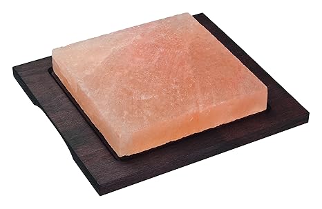 Bisetti bt-99312 cuadrado sal placa de cocina de piedra con base de madera de