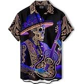 DADDYLOCO Men's Hawaiian Shirt Button Down Funny Printed Casual Short Sleeve Summer Beach Party BBQ Shirts