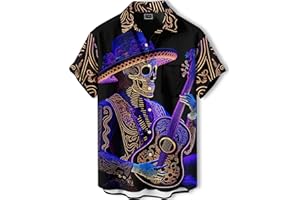 DADDYLOCO Men's Hawaiian Shirt Button Down Funny Printed Casual Short Sleeve Summer Beach Party BBQ Shirts