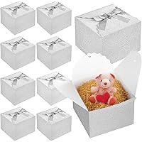 Amazon.com: VGOODALL Sliver Glitter Gift Boxes, Paper Treat Boxes