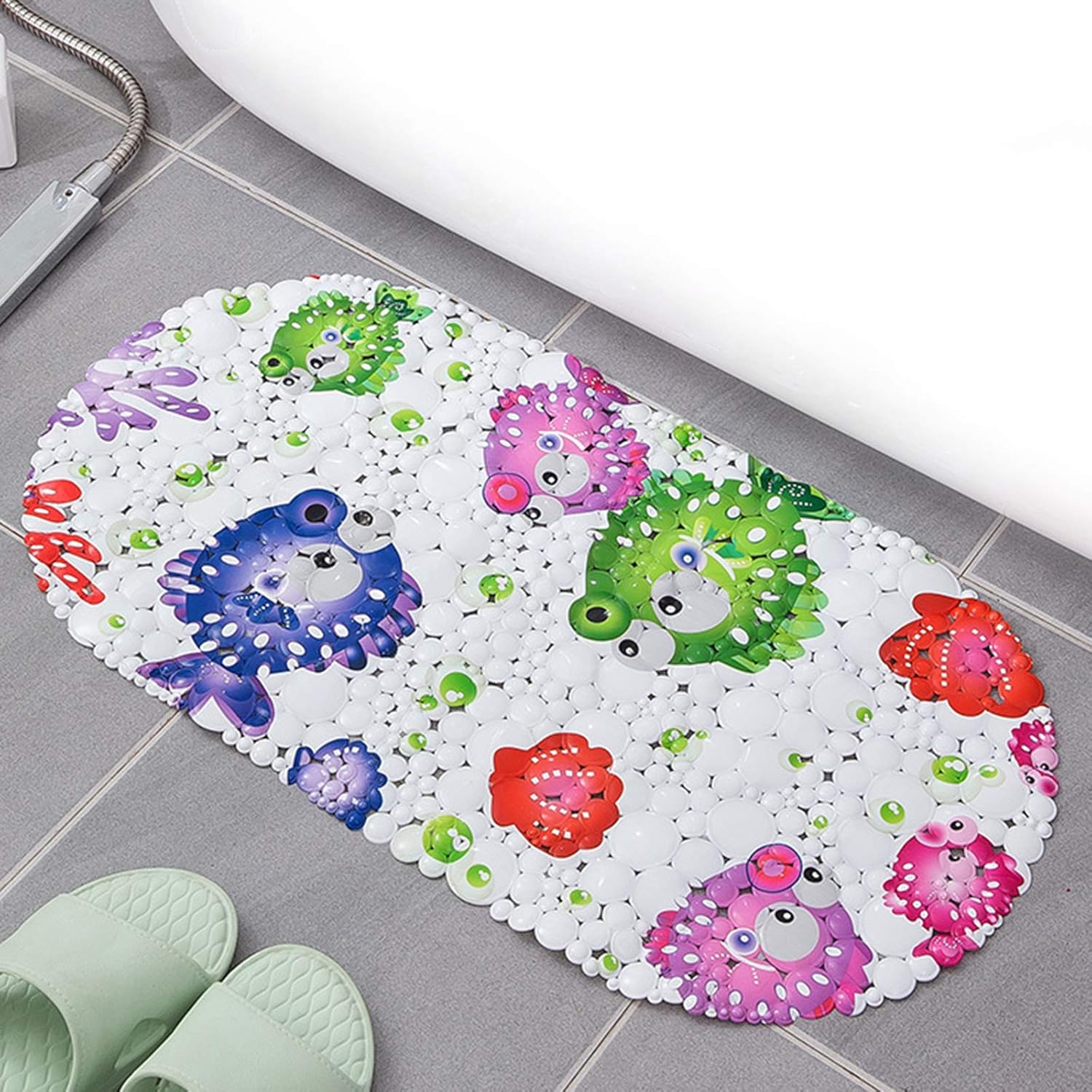 13 x 26 inches Baby Long Small Bath Mat Non Slip Kids Shower Mats Anti