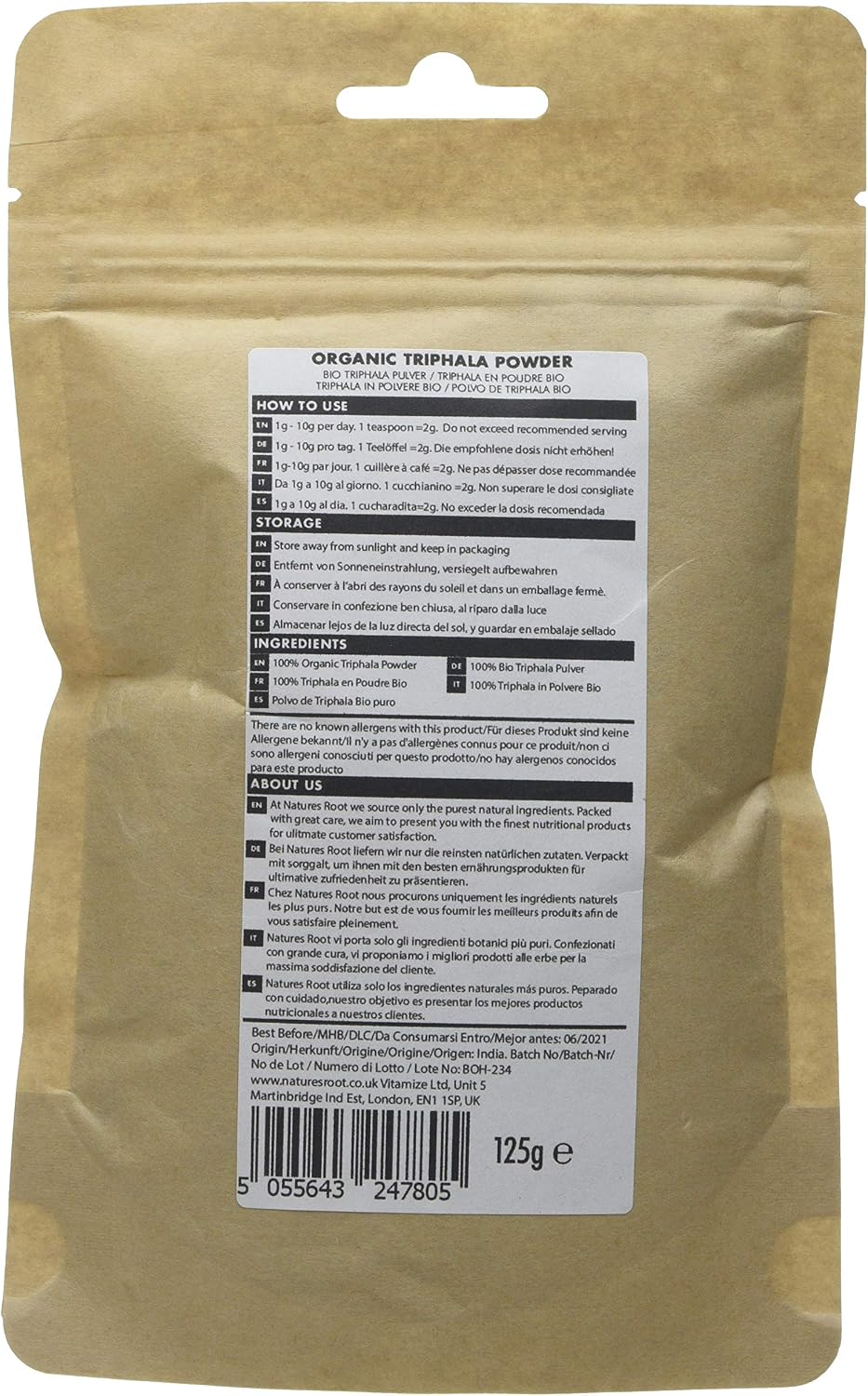 Natures Root Organic Superfoods Triphala Powder - 125g, 125 g (Pack of 1) - Image 3