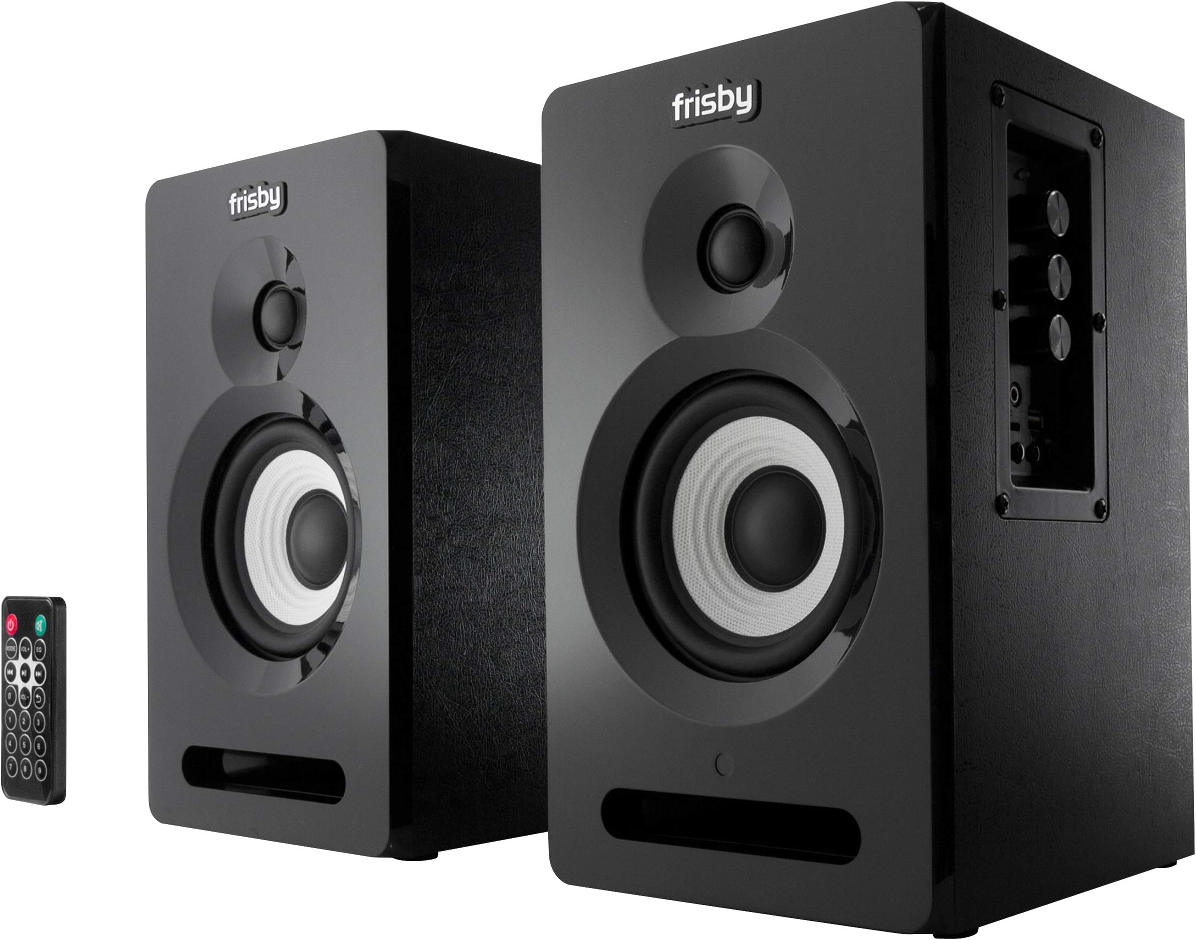 Frisby FS-2010BT Powered Bookshelf Speakers - 2.0 Active Near Field Monitors - Digital Optical Input - Bluetooth Streaming - Studio Monitor Speaker - 40 Watts RMS - Black