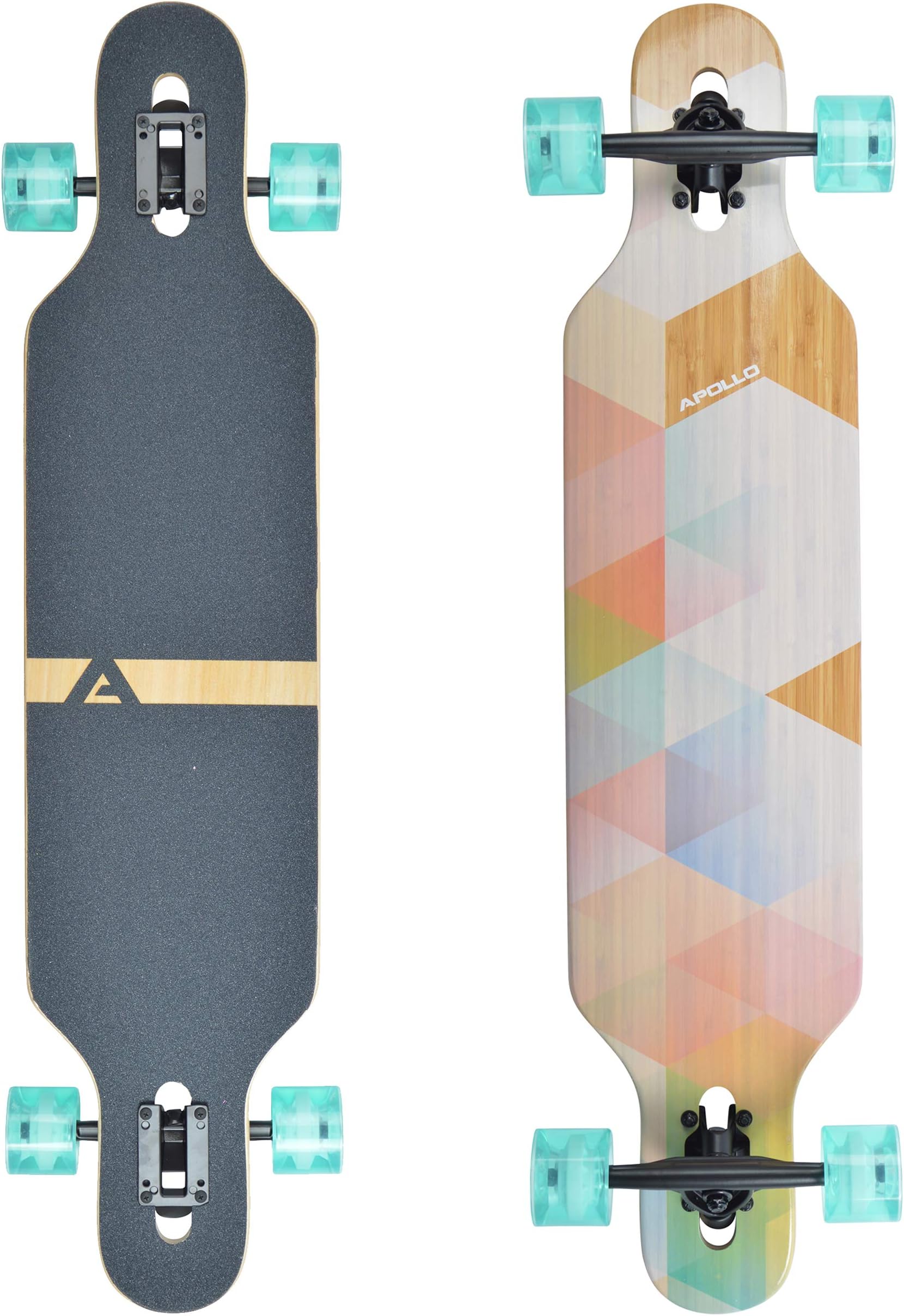 Apollo Longboard Special Edition Complete Board incl. T-Tool with High-Speed ABEC Bearings, Drop-Through Freeride Skating Cruiser Boards