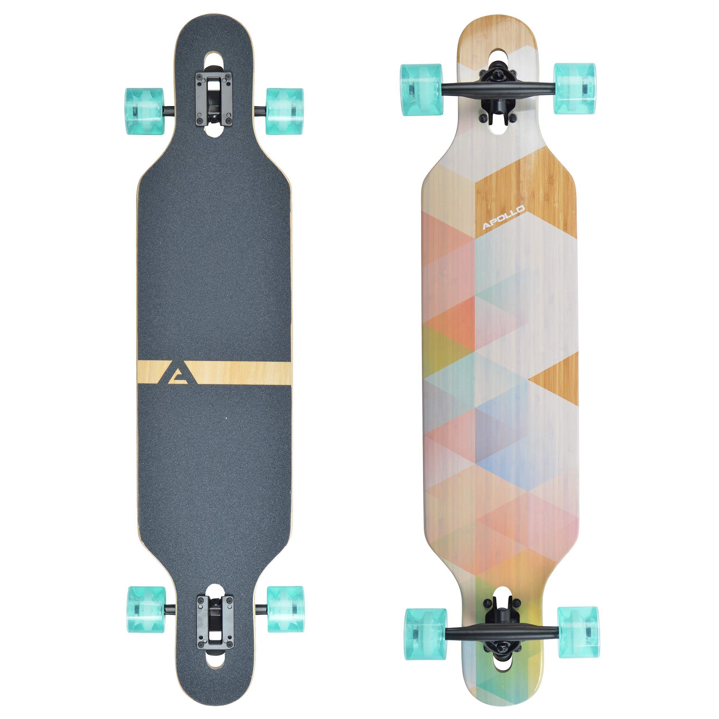 Apollo Longboard Special Edition Complete Board incl. T-Tool with High-Speed ABEC Bearings, Drop-Through Freeride Skating Cruiser Boards