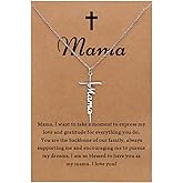 DATOA Faith Cross Pendant Necklace for Women Birthday Mothers Day Jewelry Gift for Nana Mom