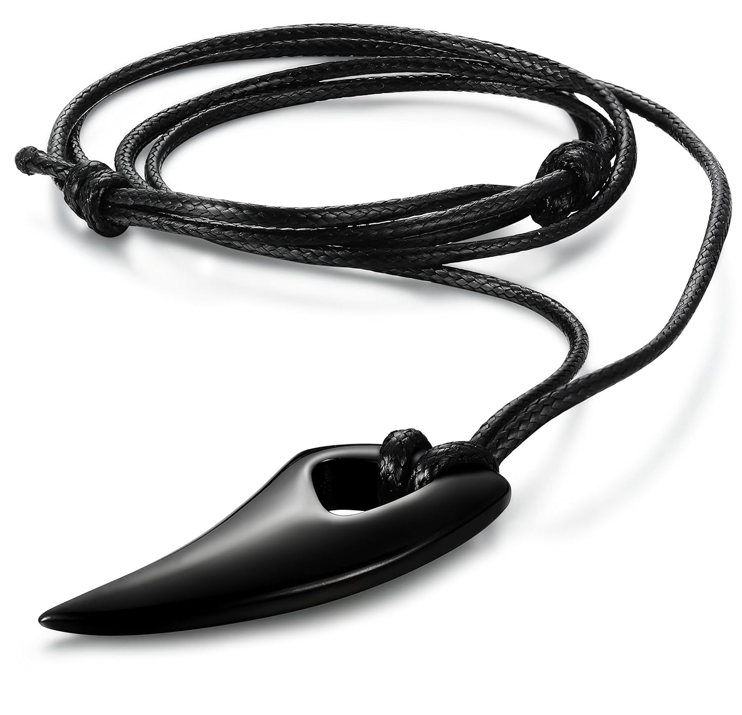 Jstyle Stainless Steel Necklace for Men Necklace Chain Spear Wolf Teeth Pendant Adjustable Chains