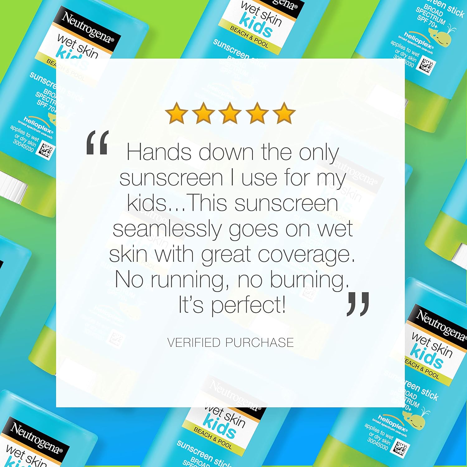 Neutrogena Wet Skin Kids Water Resistant Sunscreen Stick, Kids Sunscreen for Face and Body, Broad Spectrum SPF 70 UVA/UVB Sun Protection, Oil-Free & Hypoallergenic, 0.47 oz: Beauty