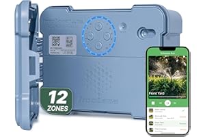 ImoLaza Outdoor Smart Sprinkler Controller, 12-Zone WiFi Irrigation Controller with Hyper-Local Weather, App Remote Control, Works w/ Alexa, Auto Watering, Rain/Freeze/Wind Skip, Smart Fault Detection